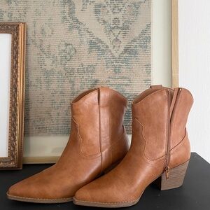 Tan Leather Ankle Boots